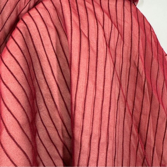 BCBG Red Vintage Y2K 90s Boho Silk Wool Sheer Lined Maxi Dress Size 2 - Picture 7 of 14